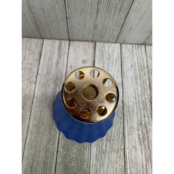 Vtg Lampe Berger Paris Catalytic Oil Fragrance Lamp Frosted Glass Blue 5.25" T - Picture 3 of 13